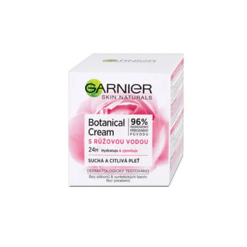 Garnier Crema hidratantă cu apă de trandafir pentru piele uscată și sensibilă Cremă botanică 50 ml