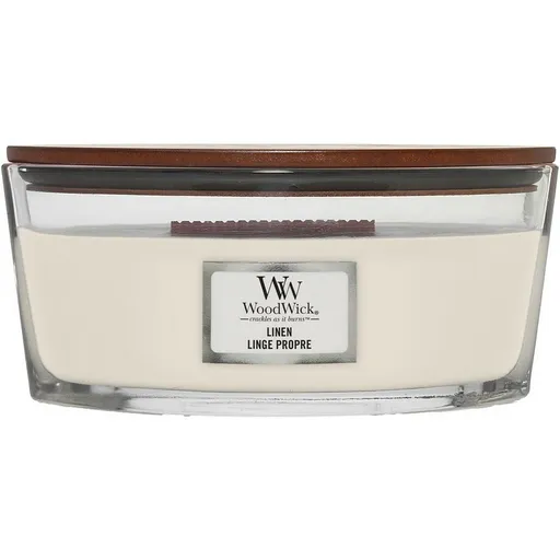 Lumânare parfumată WoodWick Linen, 453 g