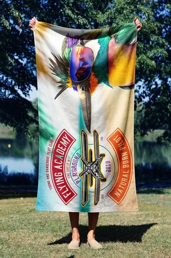 Prosop de plaja, L'essentiel Maison, Flying Academi 90, 90x150 cm, Multicolor