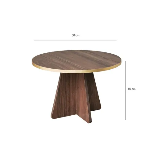 Masuta de cafea, Hanah Home, Mushroom, 60x40x60 cm, Aur / Nuc