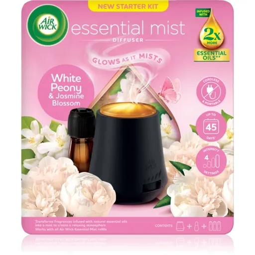 Air Wick Aroma Mist White Peony & Jasmine Blossom aroma difuzor cu rezervã + baterie 1 buc