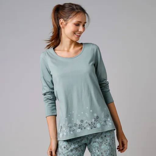 Tricou cu mânecă lungă cu imprimeu pe tiv