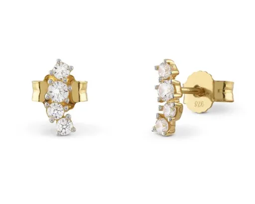 Guess Cercei tip știft placați cu aur cu zirconiu cubic Jardin JSBE04491JWYGT/U