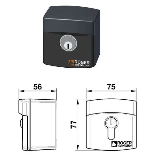 Selector cu cheie Roger R85/60ES cu sistem antifurt, IP54