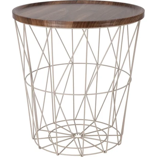 Măsuță din sârmă cu blat din MDF 37 x 39 cm, bej, bej