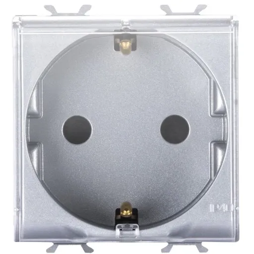 Priza 2 module cu capac transparent 16A Gewiss Chorus GW14242, titan