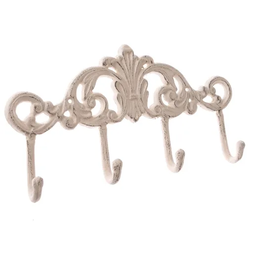 Cuier din fontă Bodeguita alb, 15 x 31 cm, alb