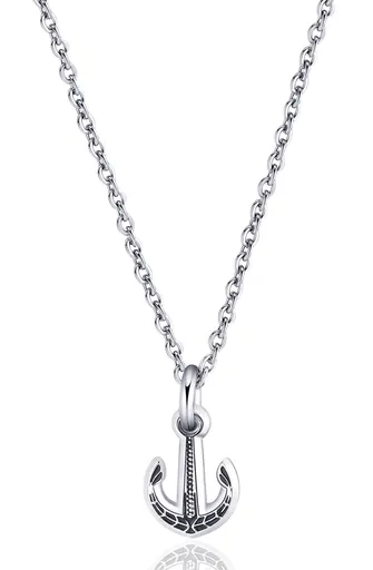 S'Agapõ Colier din oțel pentru bărbați Ancoră Charisma SHS09