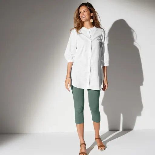 Set de 2 jambiere 3/4 unicolore cu talie elastică