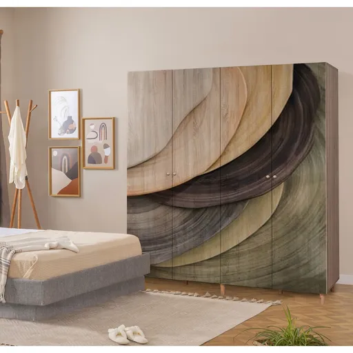 Dulap pentru haine, Hanah Home, Loni 4 -977, 180x192x52 cm, Sonomo