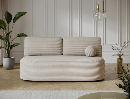 Canapea extensibila 2 locuri ELTAP, Lilana, 193x96x93 cm, lemn/poliester, bej deschis