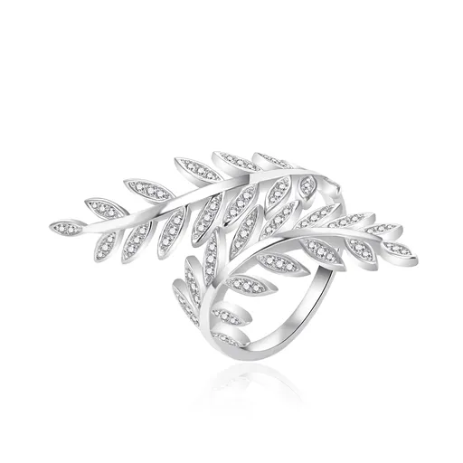 Agato Inel din argint distinctiv cu frunze AGT-R27W 62 mm