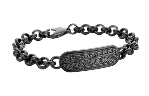 Police Brățară neagră din oțel pentru bărbați PJ26402BSU.02
