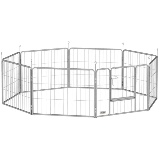 PawHut Tarc pentru animale, gard pentru câini, loc de joacă pentru animale, flexibil adaptabil, oțel inoxidabil | Aosom Romania