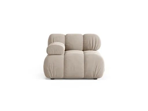 Modul stanga pentru canapea, 1 loc, Bellis-51, Micadoni Home, 94x94x70 cm, catifea, bej inchis