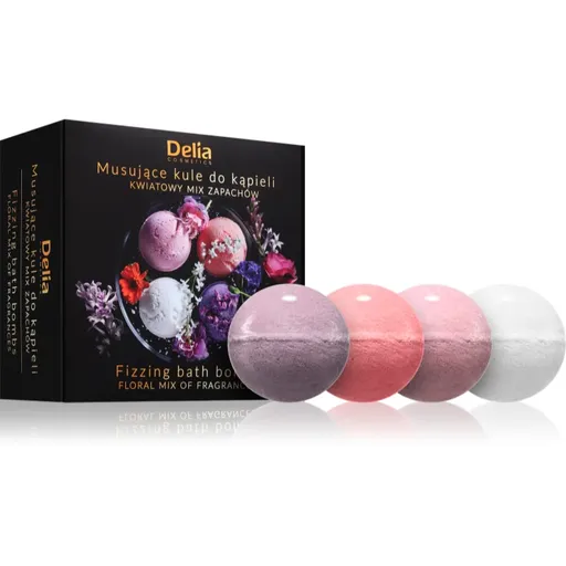 Delia Cosmetics Fizzing Bath Bombs Floral Mix set cadou pentru baie 4x100 g