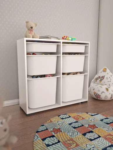 Dulap multifunctional, Hanah Home, Carla, 90x84x30 cm, Alb