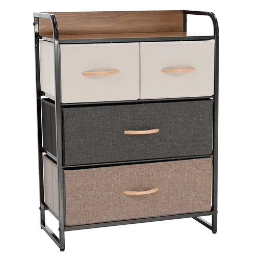 Comodă cu sertare din material textil HAZEL TIP 2,maro, M