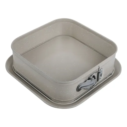 Tavă de copt Kinghoff KH 1977, 27.5x27.5x8 cm, Fund detașabil, Finisaj marmură, Bej