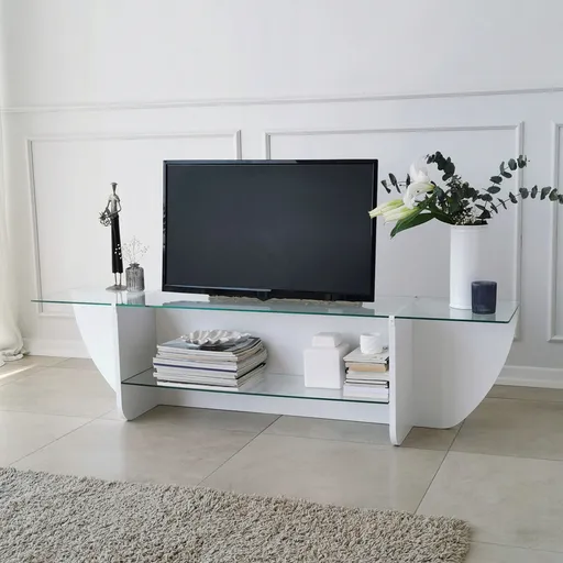 Comoda TV, Hanah Home, Lily TV, 158x40x35 cm, Alb