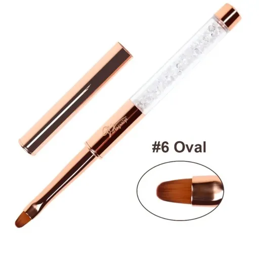 Pensula Unghii  Ovala Nr. 6 cu Maner Cristale