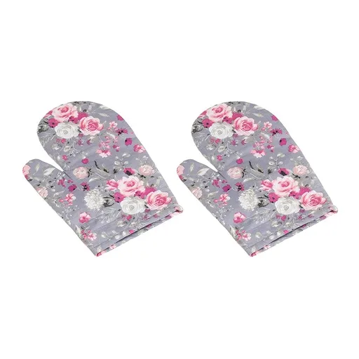 Mănușă de bucătărie Bellatex Floare roz, 28 x 18 cm, 2 buc