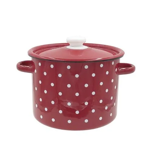 Toro Oală smălțuită cu capac Bulină 3 l, 3 l