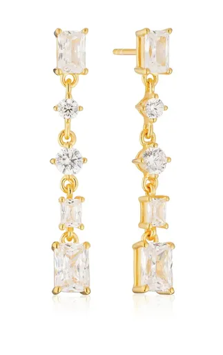 Sif Jakobs Cercei suspendați placați cu aur cu zirconii cubice Ivrea SJ-E12320-CZ-YG