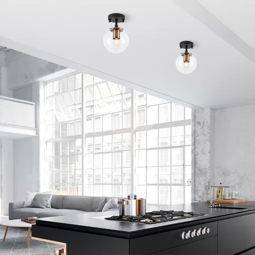 Lustra, Atmaca - 10205, Fulgor, 15 x 15 x 23 cm, 1 x E14, 15W, negru