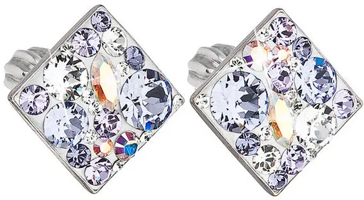 Evolution Group - Pavona Cercei pătrați delicați cu cristale violet 31169.3