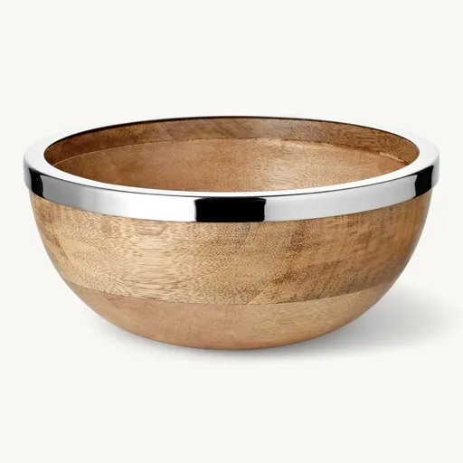 Bol Grace (Ø 20 cm), lemn de mango cu margine din oțel inoxidabil - EDZARD