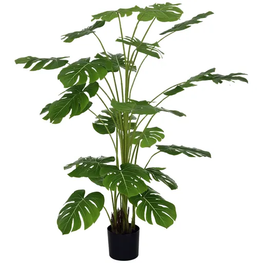 HOMCOM Monstera Deliciosa Artificiala cu Ghiveci, Planta Artificiala pentru Interior si Exterior pentru Decorarea Camerei de Zi de Acasa, 180cm