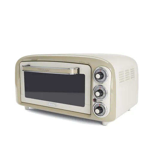 Cuptor electric Ariete VINTAGE 0979/03, 1380 W, 18 L, 3 moduri, Pana la 230°C, Geam dublu, Timer, Alb/Bej