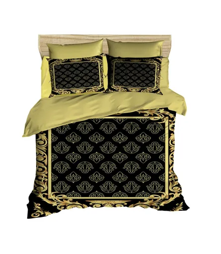 Lenjerie de pat dubla Super King (EU) (IT), 3 piese, L'essentiel Maison, 3D6, Negru