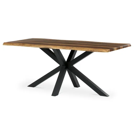 Masă de sufragerie 180 x 90 cm, lemn vechi, maro închis