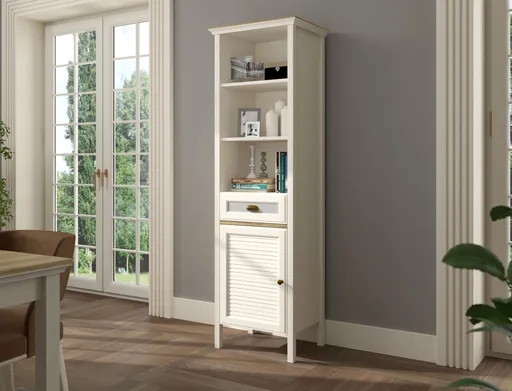 Dulap multifunctional, Hanah Home, FRN-21021, 60.4x194x44.2 cm, PAL, Crem / Stejar / Gri