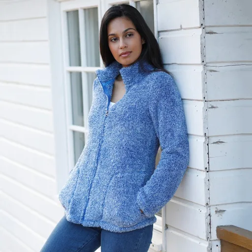 Hanorac din pluș cu fermoar