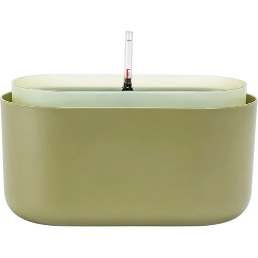 Jardinieră cu auto-irigare Plastia, verde,31 x 16 cm, verde
