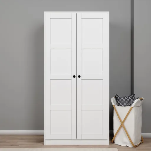 Dulap pentru haine, Hanah Home, Lucas 1600-85, 94x190x60 cm, Alb