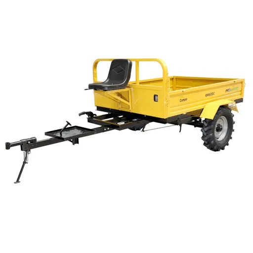 Remorca 600kg motocultor, 1 osie, prindere bolt, roti profil agricol 6.00-12, Campo RM600C