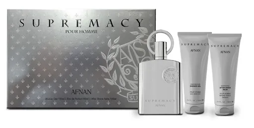 Afnan Supremacy Silver - EDP 100 ml + gel de duș 100 ml + balsam după ras 100 ml