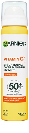 Garnier Loțiune strălucitoare pentru piele SPF 50+ Vitamin C (Brightening Over Make-up UV Mist) 75 ml