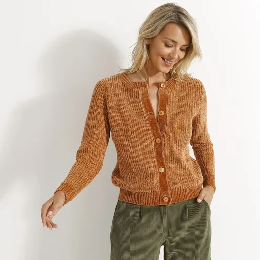 Pulover chenille cu nasturi