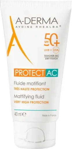 A-DERMA Fluid protector matifiant SPF 50+ Protect AC (Mattifying Fluid) 40 ml