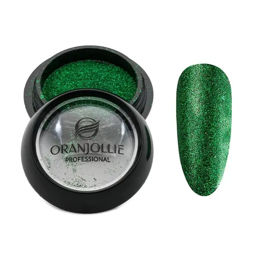 Pigment Unghii Holografic - Verde Inchis - L006 - Oranjollie