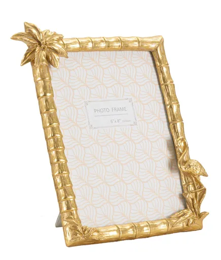 Rama foto Flamingo, Mauro Ferretti, 15x20 cm, polirasina/sticla, auriu