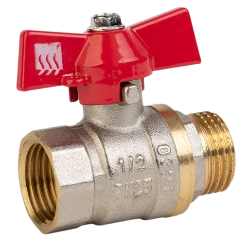 Robinet din alama cu bila FIxFE, cu maner fluture, 1/2", filet interior / exterior