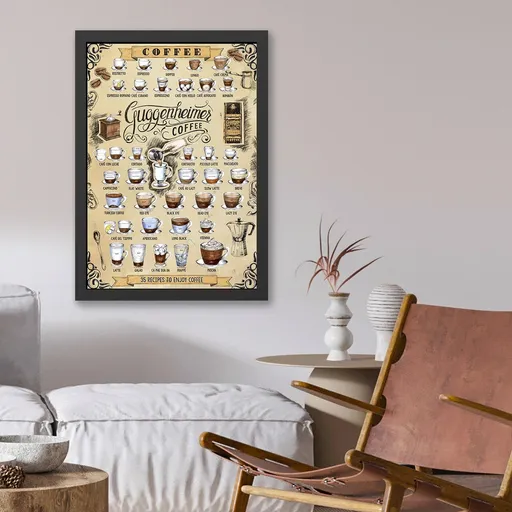 Tablou decorativ, Guggenheimes Coffee (55 x 75), Polistiren, Multicolor