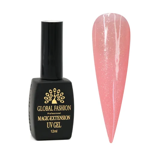 Gel Constructie Unghii cu Sclipici Magic Extension 12 ml, Roz G12, TPO Free