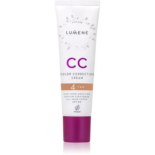 Lumene CC Color Correcting Cream Crema CC pentru un ten uniform SPF 20 culoare 4 Tan (Neutral) 30 ml